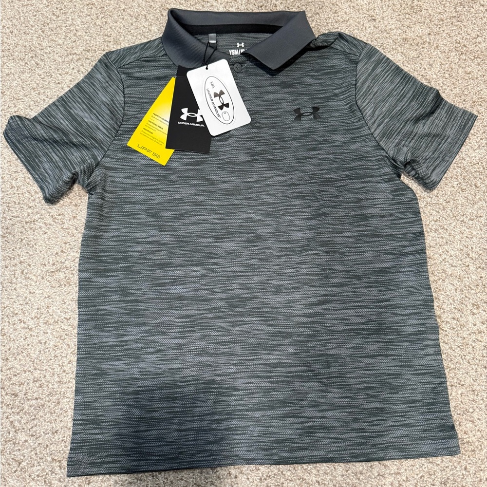 Under Armour Charcoal Polo with Pattern